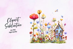 Wildflower Meadow House Clipart Product Image 1