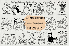 Line Art Cute Halloween Duck BUNDLE| EPS, SVG, PNG Product Image 1