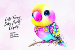 Cute Funny Baby Parrot Clipart Sublimation PNG Product Image 1