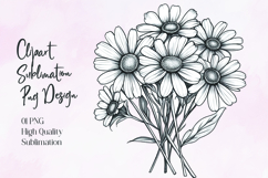 Butterfly on sunflower black outline clipart PNG Product Image 1