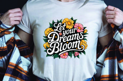 Positive saying quote with flower t-shirt sublimation png Product Image 1
