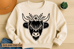 Highland Cow SVG Design for T-Shirts and Mugs Product Image 1