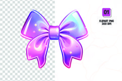 Valentines Day bow clipart, glitter bow clipart sublimation Product Image 1