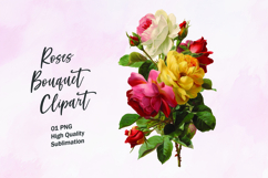 Rose Bouquet Clipart Sublimation PNG Product Image 1