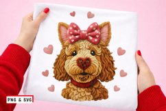Cute Valentine Dog PNG SVG Adorable Puppy with Heart Nose Product Image 1