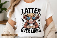 Highland cow with coffee quote t-shirt sublimation svg Product Image 1