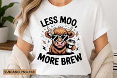Highland cow with coffee quote t-shirt sublimation svg Product Image 1