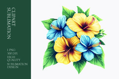 Tropical Flower Watercolor Clipart Sublimation PNG Product Image 1