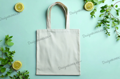 White tote bag on abstract background Product Image 1