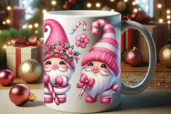 Cute Gnome Pink Watercolor Christmas Clipart Product Image 2