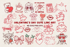 Cute Valentine Animals SVG Bundle, Love Designs SVG PNG Product Image 1