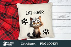 Funny cat clipart PNG | Cat pillow sublimation Product Image 1