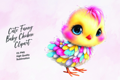 Cute Funny Baby Chicken Clipart Sublimation PNG Product Image 1