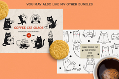 Coffee Cat Stickers PNG Bundle Cute Black Cat Coffee Clipart Product Image 8