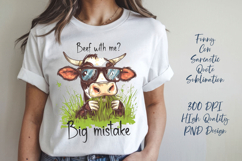 Funny cow sarcastic quote t-shirt sublimation PNG Product Image 1