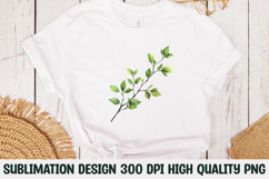 Botanical Green Leaf Branch Clipart Sublimation PNG Product Image 1
