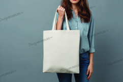 Woman holding tote bag mockup Product Image 1