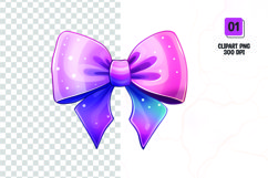 Valentines Day bow clipart, glitter bow clipart sublimation Product Image 1