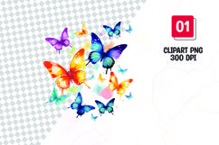 Colorful butterfly watercolor clipart sublimation Product Image 1