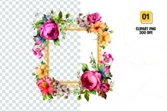 Floral frame clipart sublimation png Product Image 1