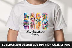 Back to school watercolor clipart sublimation design Product Image 1
