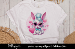 Cute bunny with bow clipart sublimation Product Image 1