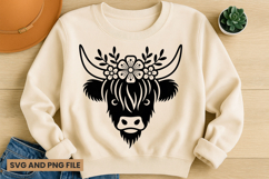 Highland Cow SVG Design for T-Shirts and Mugs Product Image 1