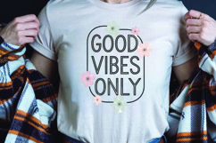 Positive saying quote with flower t-shirt sublimation png Product Image 1