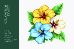 Tropical Flower Watercolor Clipart Sublimation PNG Product Image 1