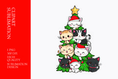 Stack of cats on palm tree watercolor clipart sublimation Product Image 1