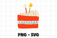 Birthday Cake Slice SVG PNG | Birthday Clipart Product Image 1