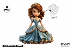 Princess Cartoonish Girl Clipart Sublimation | Princess PNG Product Image 1