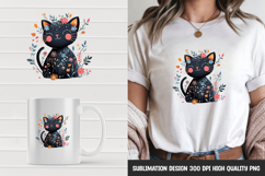 Cute Tabby in Autumn Scene Clipart Sublimation PNG Product Image 1
