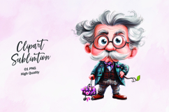 Funny Old Man Character with Glasses Clipart Product Image 1