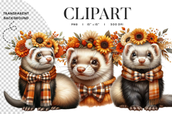 Autumn Ferret Clipart PNG Product Image 1