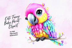 Cute Funny Baby Parrot Clipart Sublimation PNG Product Image 1