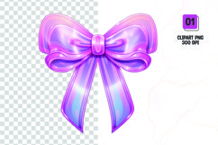 Valentines Day bow clipart, glitter bow clipart sublimation Product Image 1