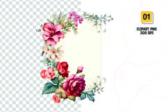 Floral frame clipart sublimation png Product Image 1