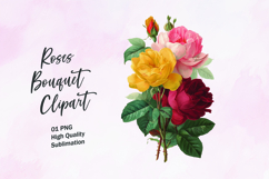 Rose Bouquet Clipart Sublimation PNG Product Image 1