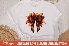 Autumn bow watercolor clipart sublimation Product Image 1