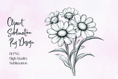 Butterfly on sunflower black outline clipart PNG Product Image 1