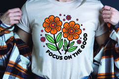 Positive saying quote with flower t-shirt sublimation png Product Image 1