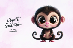 Baby Monkey Holding Tail Clipart Product Image 1