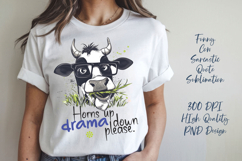 Funny cow sarcastic quote t-shirt sublimation PNG Product Image 1