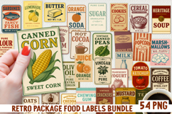 Vintage Food Label PNG Retro Pantry &amp; Packaging Clipart. Product Image 1