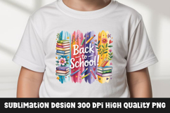 Back to school watercolor clipart sublimation design Product Image 1