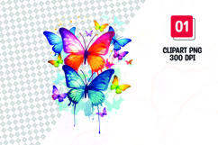 Colorful butterfly watercolor clipart sublimation Product Image 1