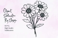 Butterfly on sunflower black outline clipart PNG Product Image 1