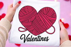 Valentines Yarn Ball Heart Shape Pink Illustration Product Image 1
