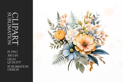 Watercolor boho floral flower clipart Product Image 1